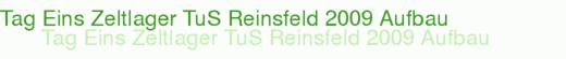 Tag Eins Zeltlager TuS Reinsfeld 2009 Aufbau