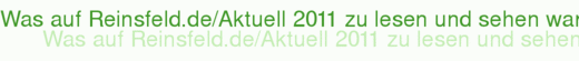 Was auf Reinsfeld.de/Aktuell 2011 zu lesen und sehen war